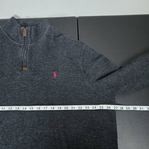 Polo Ralph Lauren Mens 1/4 Zip Pullover Sweater Size XXL Grey Neutral Classic - Picture 6 of 7
